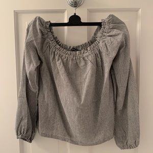 Brandy Melville Off-the-shoulder Striped Blouse